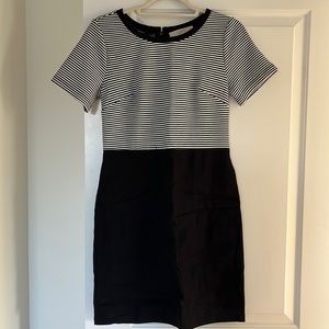 LOFT black and white knee length dress